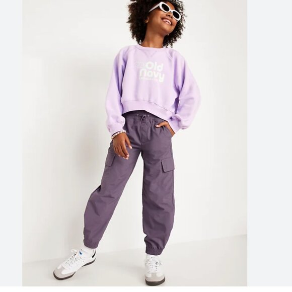 High-Waisted Loose Cargo Performance Pants for Girls (S(6-7)) - Picture 2 of 4